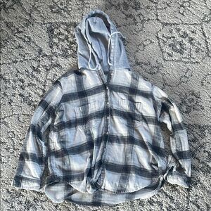 American Eagle Plaid Hoodie Shirt